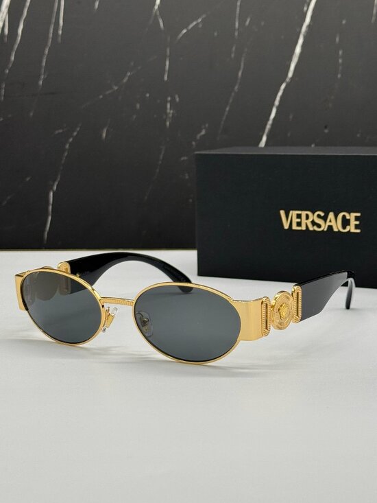 Versace VE2299 1002/87 Round Gray Gold Unisex Sunglasses Authentic NEW main image 10
